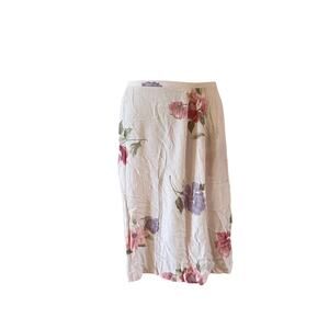 Vtg Y2K 2000s Pink Floral Midi Skirt Plus Size 20W Fairycore Cottagecore